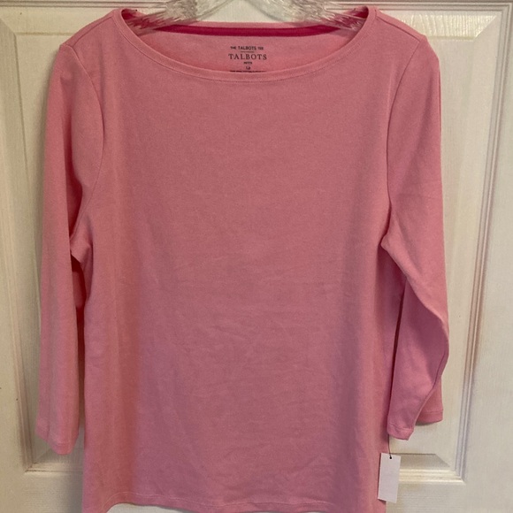 Talbots Tops - Talbots Light Pink Boatneck 3/4 Sleeve Shirt